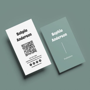 Modern Vertical design QR Code & Social Links Business Card