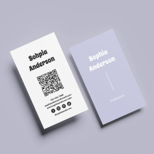 Modern Vertical design   QR Code & Social Links Business Card
