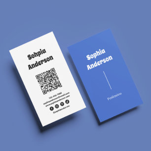 Modern Vertical design   QR Code & Social Links Business Card