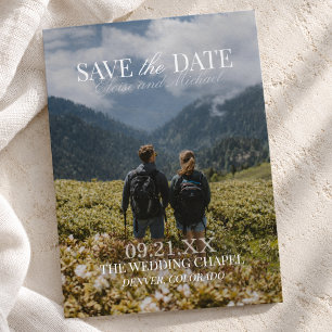 Modern Vertical Double-sided Photo Save The Date Foil Invitation