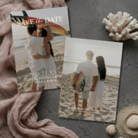 Modern Vertical Double-sided Photo Save The Date