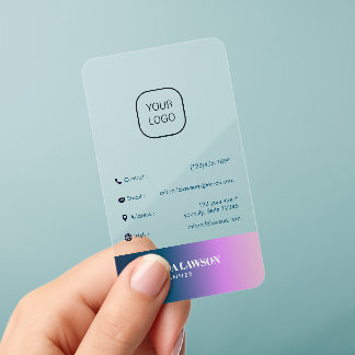 Modern Vertical Gradient Clear Business Cards