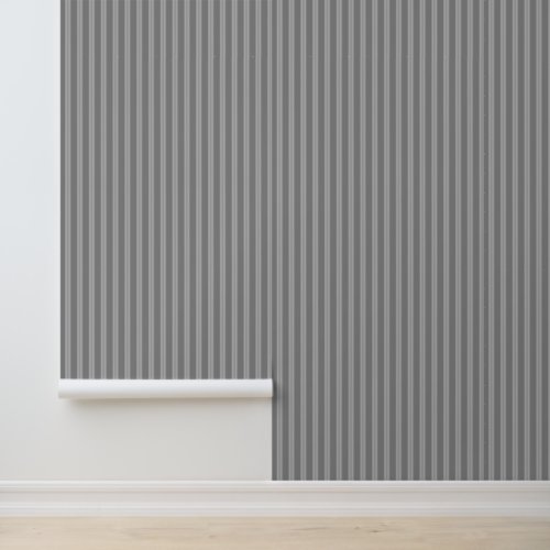 Modern Vertical Gray Striped Pattern Wallpaper