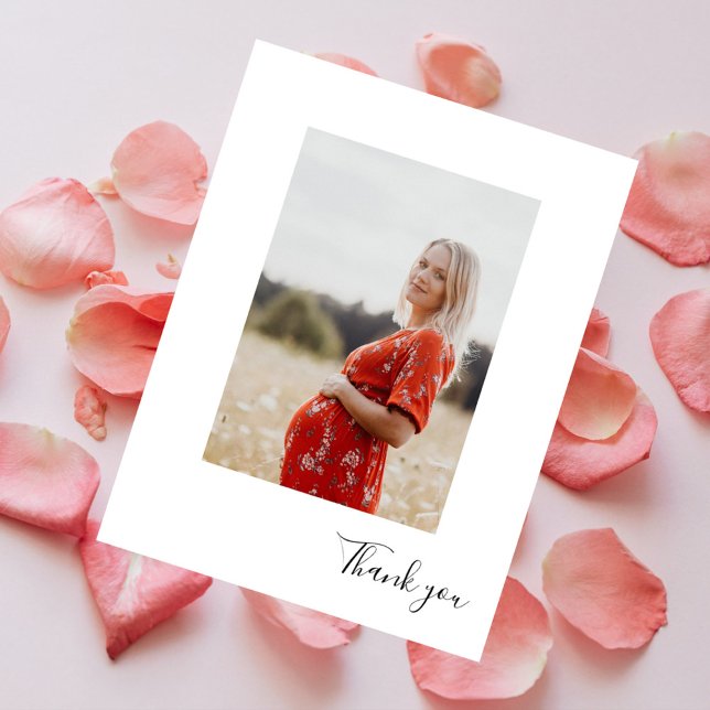 Modern Vertical Photo Baby Shower Thank You Postcard (Creator Uploaded)