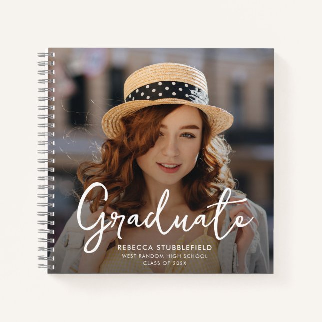 Modern Vertical Photo Graduation 2026 Guest Notebook (Front)