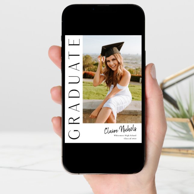 Modern Vertical Photo Graduation Announcement (Front Digital)