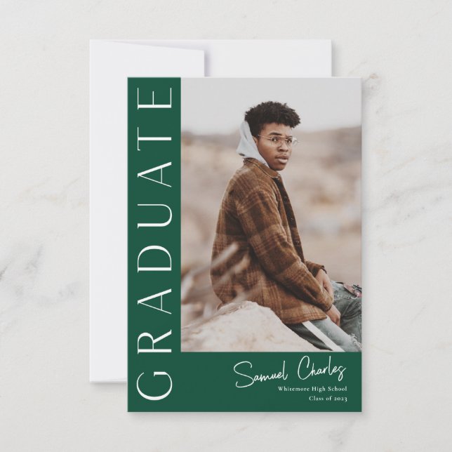 Modern Vertical Photo Graduation Invitation (Front)