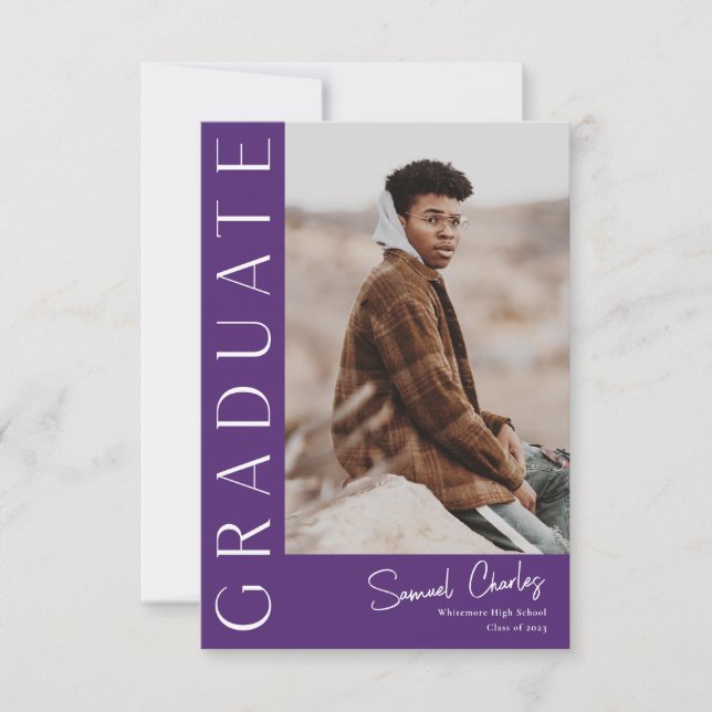 Modern Vertical Photo Graduation Invitation (Front)