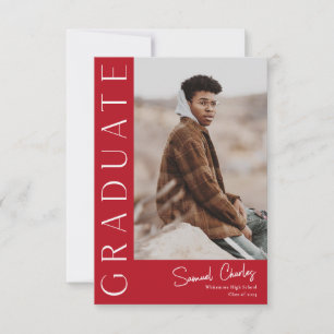 Modern Vertical Photo Graduation Invitation