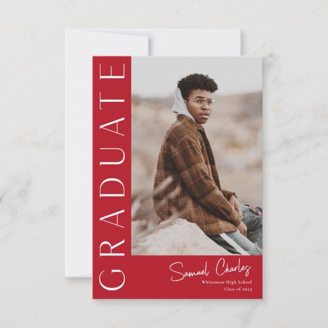 Modern Vertical Photo Graduation Invitation (Front)