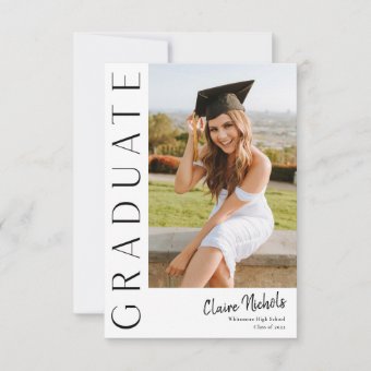 Modern Vertical Photo Graduation Invitation | Zazzle