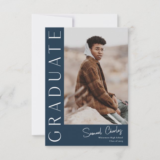 Modern Vertical Photo Graduation Invitation (Front)