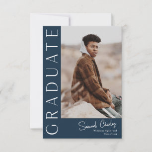 Modern Vertical Photo Graduation Invitation