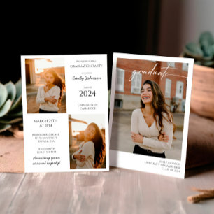 Modern Vertical Photo Graduation Invitation