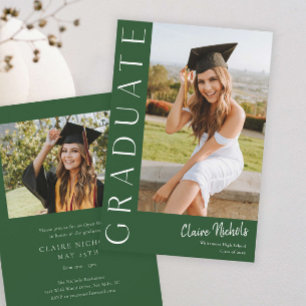 Modern Vertical Photo Graduation Invitation