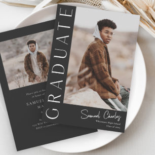 Modern Vertical Photo Graduation Invitation
