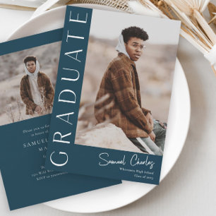 Modern Vertical Photo Graduation Invitation