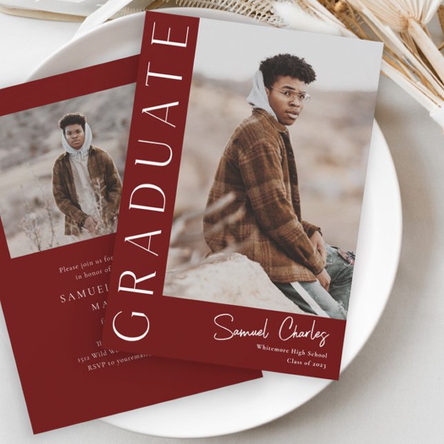 Modern Vertical Photo Graduation Invitation (Creator Uploaded)