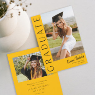 Modern Vertical Photo Graduation Invitation