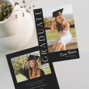 Modern Vertical Photo Graduation Invitation