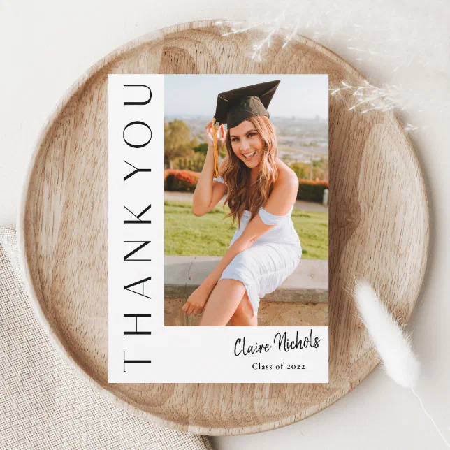 Modern Vertical Photo Graduation Invitation | Zazzle