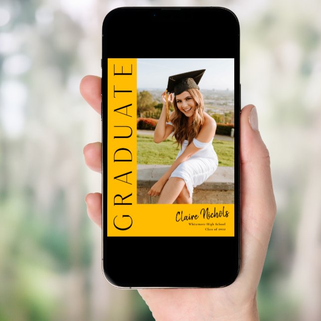 Modern Vertical Photo Graduation Invitation (Front Digital)