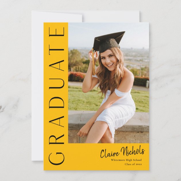 Modern Vertical Photo Graduation Invitation | Zazzle