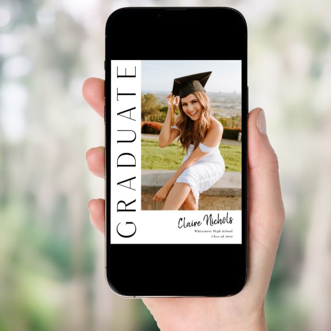 Modern Vertical Photo Graduation Invitation (Front Digital)