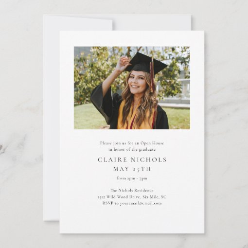 Modern Vertical Photo Graduation Invitation | Zazzle