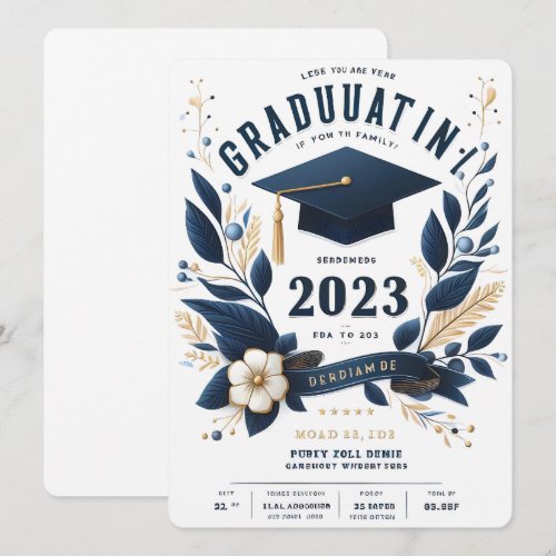 Modern Vertical Photo Graduation Invitation class 