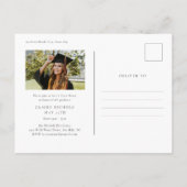 Modern Vertical Photo Graduation Invitation Postcard (Back)