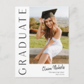Modern Vertical Photo Graduation Invitation Postcard (Front)