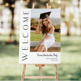 Modern Vertical Photo Graduation Party Welcome Foam Board