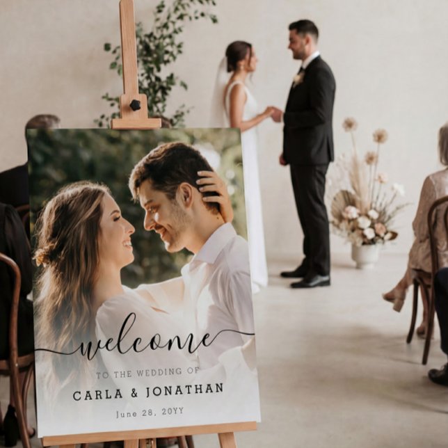 Modern Vertical Photo Welcome to Our Wedding Sign (Creator Uploaded)