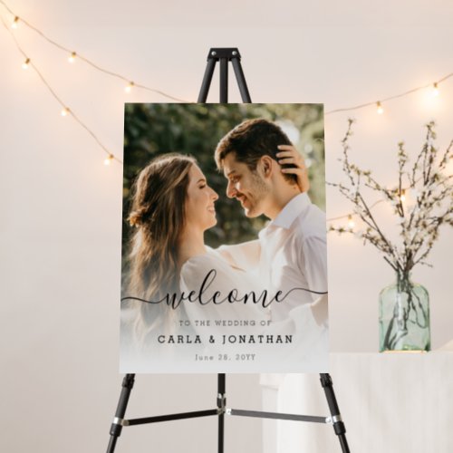 Modern Vertical Photo Welcome to Our Wedding Sign