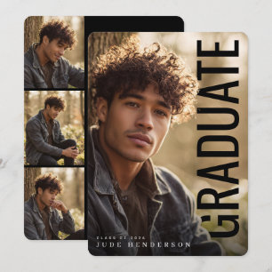 Modern Vertical PhotoPop Graduation Party Invitation
