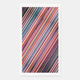 Modern Vertical Stripe Abstract in Plum & Teal Paper Guest Towels