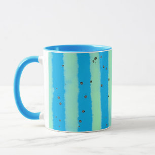 Modern Vertical Stripe in Sky Blue Mug