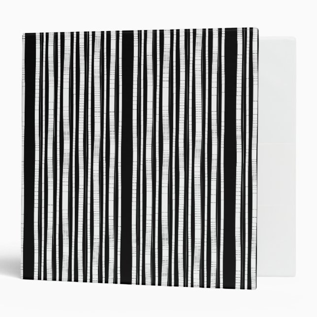 Modern Vertical Stripes Pattern 3 Ring Binder (Front/Inside)