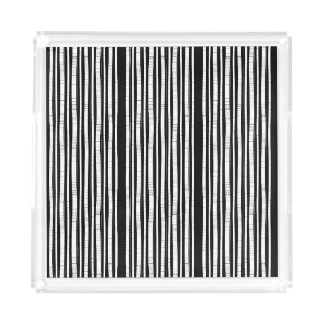 Modern Vertical Stripes Pattern Acrylic Tray (Front)