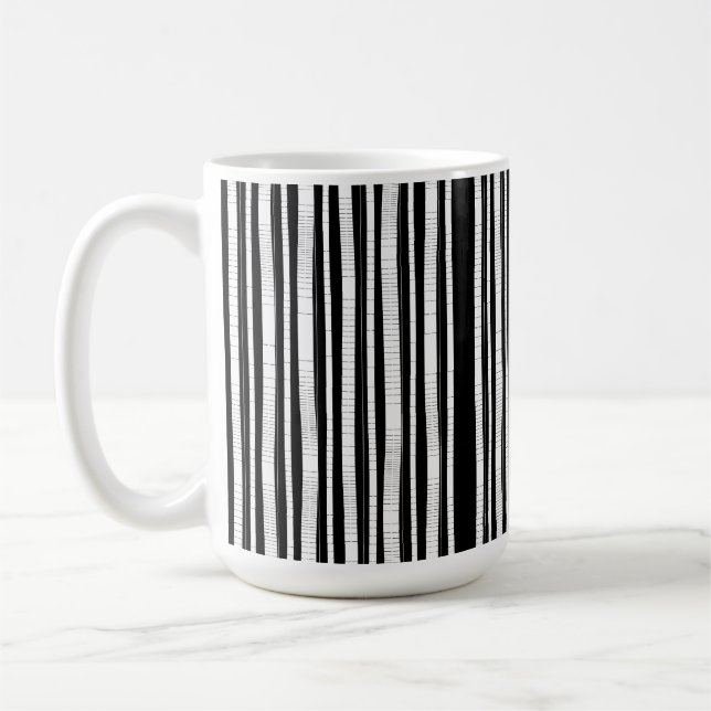 Modern Vertical Stripes Pattern Coffee Mug (Left)