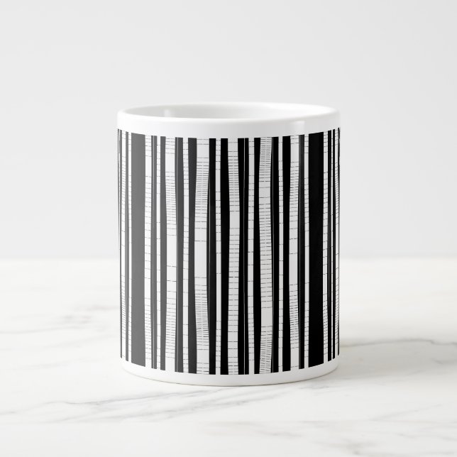 Modern Vertical Stripes Pattern Giant Coffee Mug (Front)