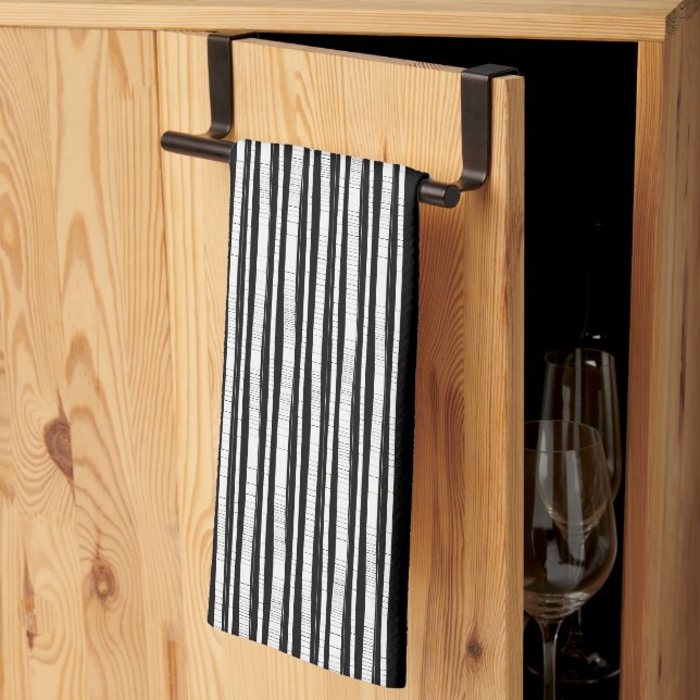 Modern Vertical Stripes Pattern Kitchen Towel (Thirds Fold)