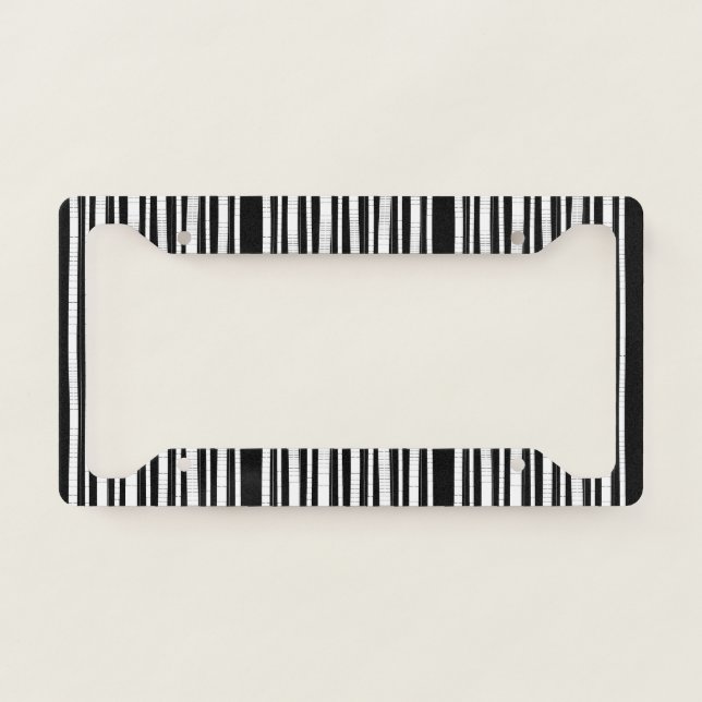 Modern Vertical Stripes Pattern License Plate Frame (Front)