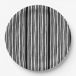Modern Vertical Stripes Pattern Paper Plates