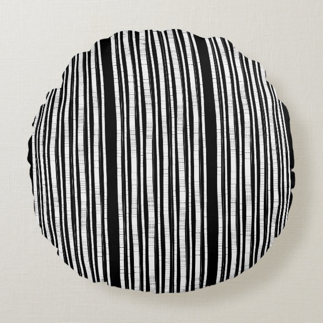 Modern Vertical Stripes Pattern Round Pillow (Front)