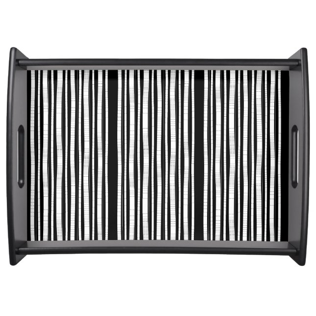 Modern Vertical Stripes Pattern Serving Tray (Front)