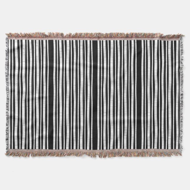 Modern Vertical Stripes Pattern Throw Blanket (Front)