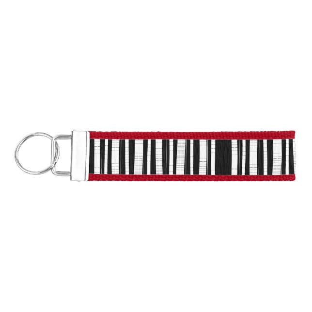 Modern Vertical Stripes Pattern Wrist Keychain (Keys on Left)
