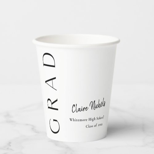 Modern Vertical Typography Graduation Paper Cups